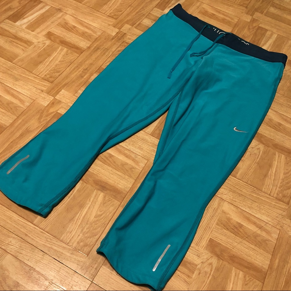 NIKE Dri-Fir Teal Cropped workout pants